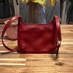 Coach Red Leather Crossbody Bag #9132 rare red color